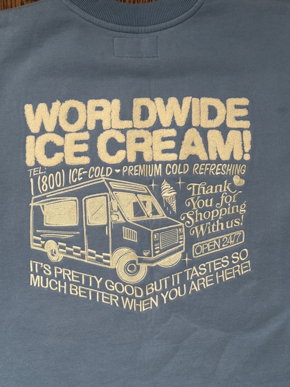 Worldwide Ice Cream Women's Crewneck Sweatshirt - Dusty Blue - Picture 4 of 5